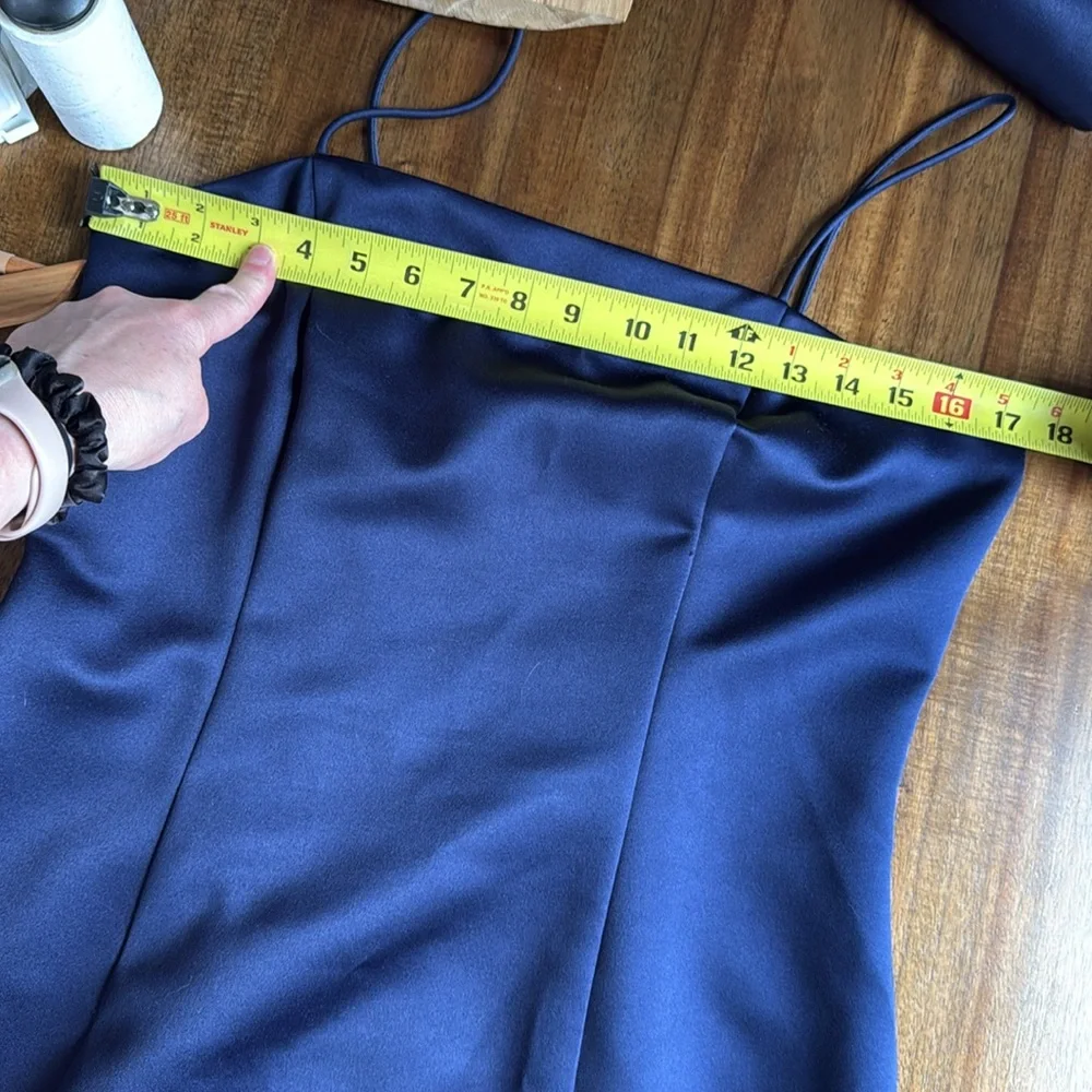Alex Evenings vintage spaghetti strap Navy Dress set 6/8 - Picture 13 of 14